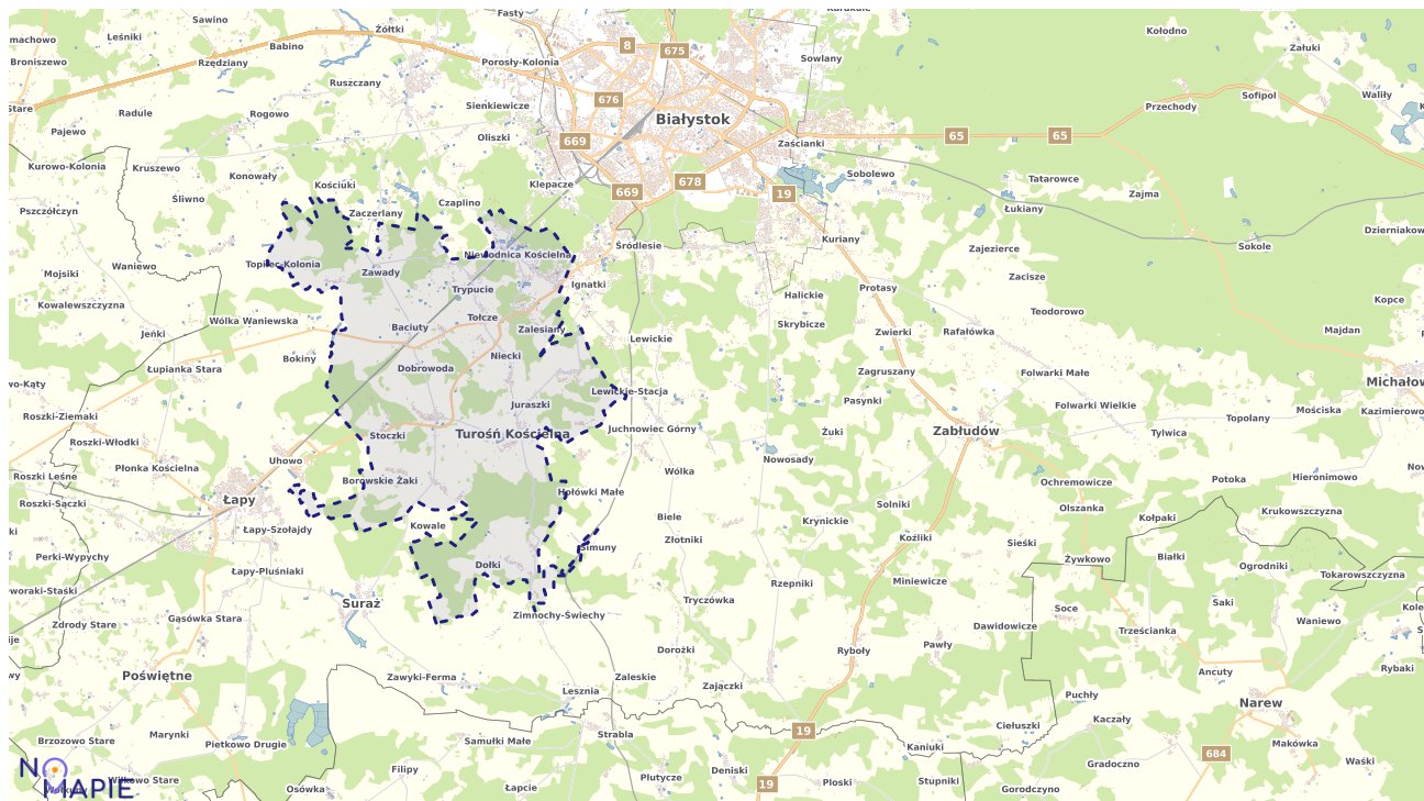 Mapa Geoportal Turośń Kościelna